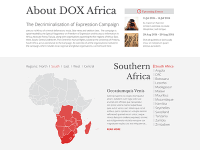 DOX Africa Website - Map africa black charcoal decriminalisation expression journalism map news red ui uiux website