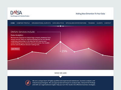 DMSA Website - Homepage analytics business corporate data dmsa high tech infographic information statistics strategy tech technology ui uiux website