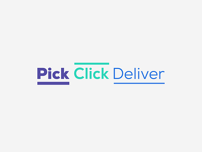 Pick Click Deliver - Logo blue click deliver green logo online pick purple store typogaphy vector weight