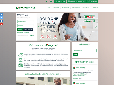 MDS Collivery Website - Home business clean corporate courier delivery development login navigation social system ui uiux website