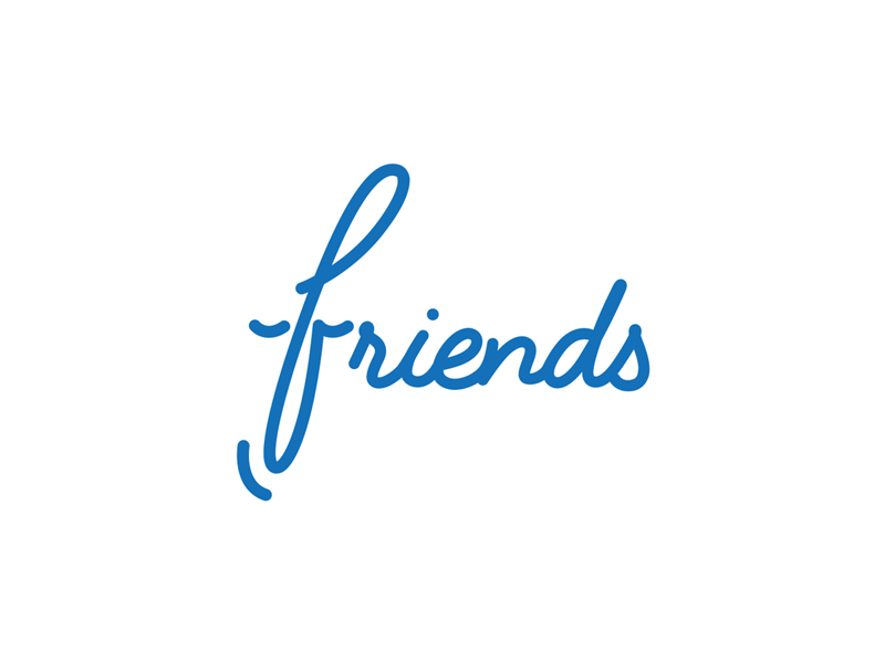 Friends Animated Logo ae after effects animated animated logo blue line linear logo mono weight vector wright on