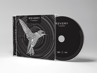 Revery Album Art - Cover album album art band black case cd cover firebird hummingbird illustration revery spiral stars vector white