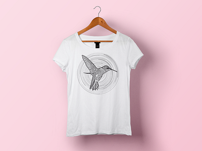 Revery Firebird T-Shirt - Ladies band black firebird hummingbird illustration ladies print revery spiral stars t shirt vector white