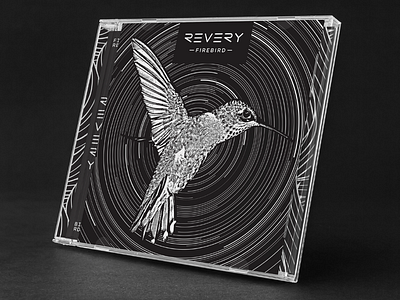 Revery Logo - Firebird Album album album art band black case cd cover firebird hummingbird illustration logo revery spiral stars vector white