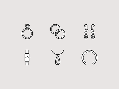JDC Jewellers Web Icons - Hers Jewellery bracelet diamond earrings engagement engagement rings icon icon set icons jdc jewellers jewel jewellery jewelry jewels line linear necklace ring rings vector watch