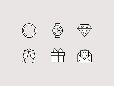 JDC Jewellers Web Icons - His Jewellery champaign cheers diamond icon icon set icons jdc jewellers jewel jewellery jewelry jewels line linear mens present ring rings stroke vector watch