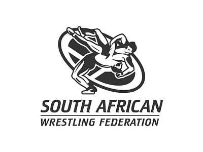 SAWF Logo - Black & White black boundary federation flag gut wrench logo move olympic organisation south african vector white wrestlers wrestling