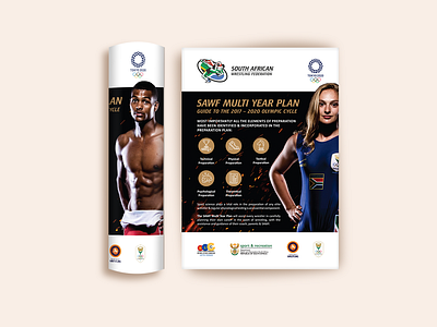 SAWF A5 Flyer a5 a5 flyer double sided federation flyer gold olympics sawf south africa south african sport wrestler wrestlers wrestling