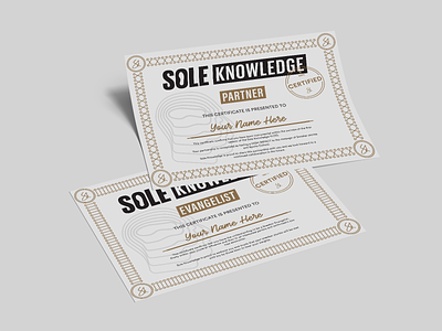 Sole Knowledge Certificate award awards black certificate certified course gold knowledge shoe shoelace sneaker sneakers