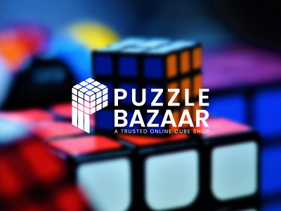 Puzzle Logo Design app b design branding design flat graphic design illustration logo market online shop p design puzzle rubics cube shop shop logo ui