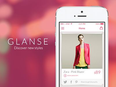 Glanse App • Launch Image app flat glanse icon interface ios 7 iphone product shopping ui ux uxui