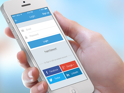 Login View app flat guidebook icon interface ios 7 iphone product ui ux uxui