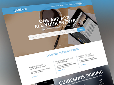 Guidebook Landing Page flat guidebook interface landing page ui ux