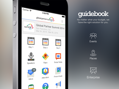 Guidebook Plans app flat guidebook icons interface ios iphone ui ux