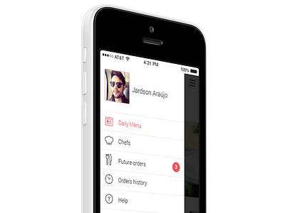 Lychee • Profile Menu flat icons interface ios iphone ui ux
