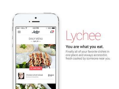 Lychee • Daily Menu View design flat icons interface ios iphone ui ux