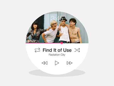 Moto 360 Music Player flat google wear icons interface ios iwatch moto360 ui ux