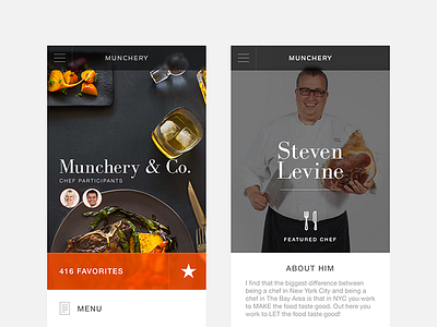 Cooking App app black cooking design flat food icon orange product ui ux