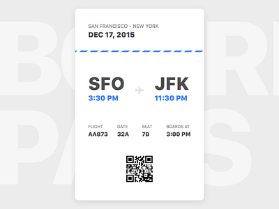 E-boarding Pass vertical orientation