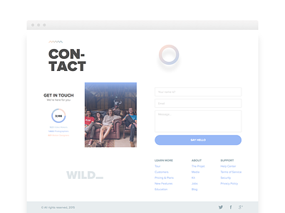 Wild_ Contact Page contact freebie gallery interface modern parallax photography sketch travel ui website