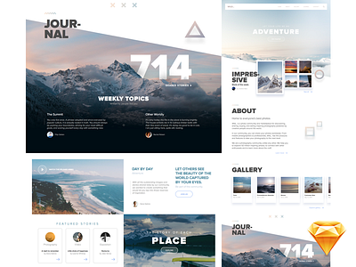 Wild_ Website • FREE Template for Sketch contact freebie gallery interface modern parallax photography sketch travel ui website