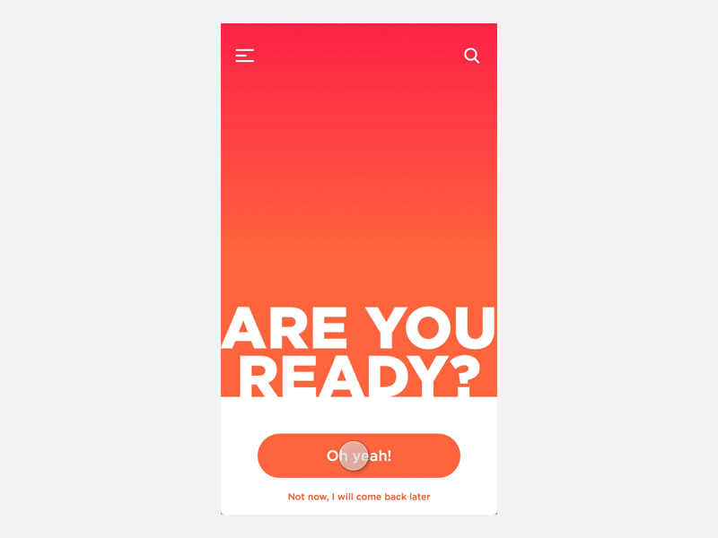 Are You Ready? app flat flinto interaction interface principle sketch transition ui ux