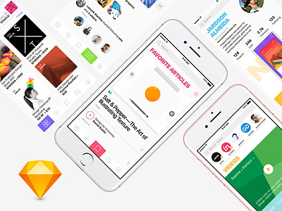 Design Social Network — Sketch FREEBIE app freebie interface ios iphone material sketch ui uiux ux