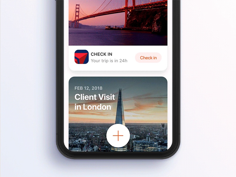 Creating a New Trip on TripActions iOS App animation app fab interaction interface principle travel tripactions ui uiux ux