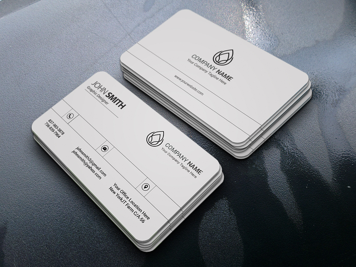 White Clean Business Card Template Design by Dipu Sutradhar on Dribbble