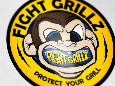Mouth Guard Illustrated Logo bjj grappling illustration jiu jitsu logo design mma monkey wrestling