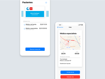 Concept iOS redesign of SaludMadrid app appointments ask for a doctor cita medica concept concept app date design health hospital illustration ios medical redesign saludmadrid sketch typography ui ux vector