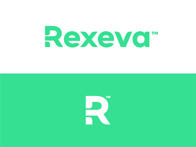 Rexeva - Logo Design ad agency branding clean design flat font graphic design green logo logo design logotype minimal modern r rexeva san serif font simple white