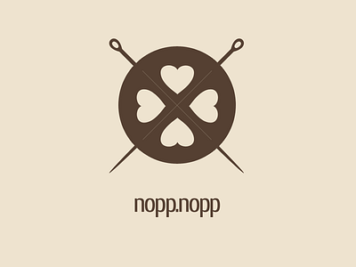 nopp.nopp logo version 2 heart logo needle vector