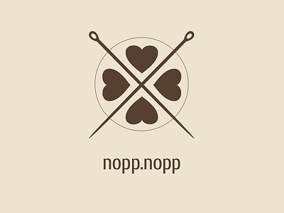 nopp.nopp logo version 3 heart logo needle vector