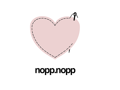 nopp.nopp logo version 1 heart logo needle vector