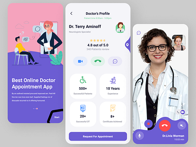 Online Doctor Appointment App app art design illustration logo ui ux web