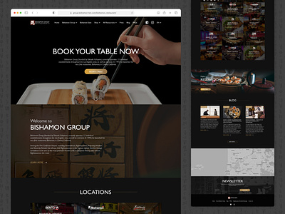 Restaurant website blog cuisine food home page japanese reservation restaurant ui ux ui web design website