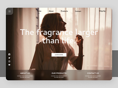 Perfumes Landing page branding design new newdesign online social ui ux web website