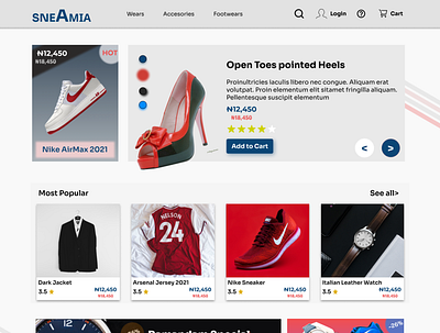 Home ecommerce design homepage ui ux web