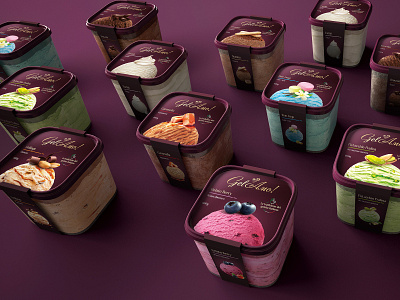 Packaging design for italian ice cream branding design graphic design label design packaging design