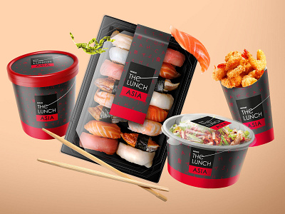 Packaging design system for asian food branding design graphic design label design logo packaging design