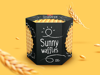 Packaging design for Sunny Waffles branding design graphic design illustration label design packaging design