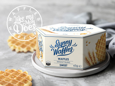 Packaging design for Mommy's waffles branding design graphic design label design logo packaging design presentation