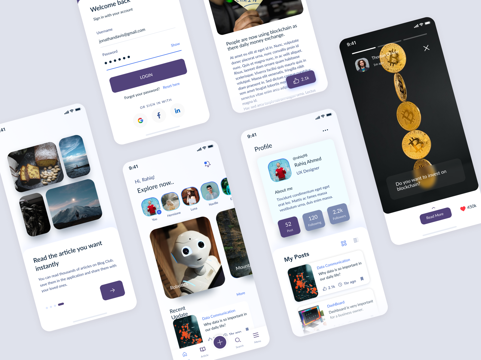 Blog Application UI by Rahiq Ahmed on Dribbble