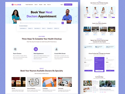 MediHUB -A Medical Ecosystem book online booking website clinic clinic management clinic ui doctor doctor booking doctor dashboard health care management healthcare healthcare website hux medical management medical ui medical website online doctor booking patient ui ux uxh
