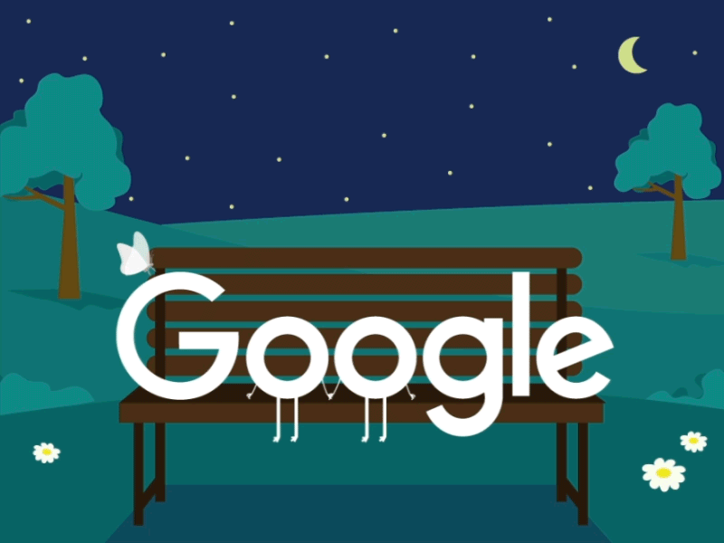 Google Doodle ae after effects animated animation design doodle gif google moon motion night stars