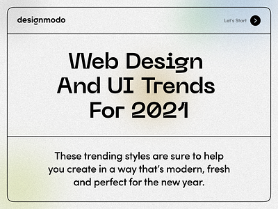Web Design and UI Trends for 2021