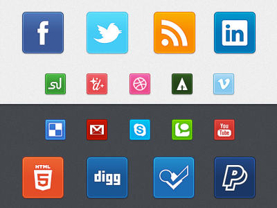 Sociality – Social Media Icon Set (CSS3 & PNG) css3 icons png social media