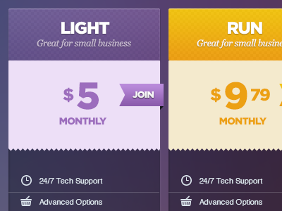 Pricing Table icons psd ui ui kit