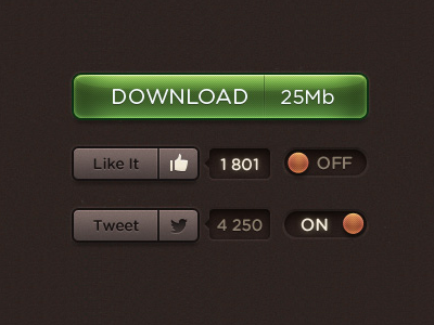 Download Button and Social Media Elements